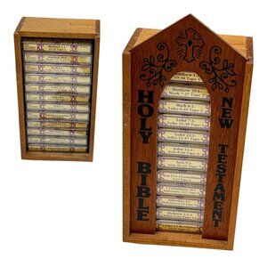 King James Holy Bible New Testament 12 Cassette Audio 11 New Wood Box Scourby 79